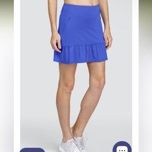 Tail skort tennis skirt with shorts blue pleated pull on athletic large
